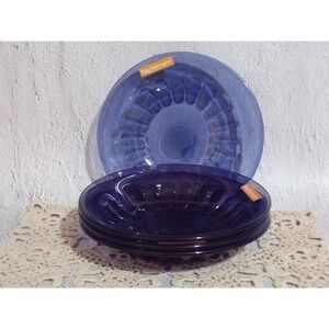Nachtmann Beautiful Design Sapphire Blue Crystal Salad Bowls Set of 4